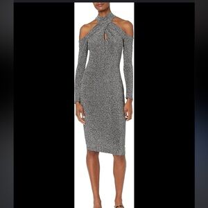 RACHEL Rachel Roy Womens Plus Simone Criss Cross Cold Shoulder Cocktail Dress